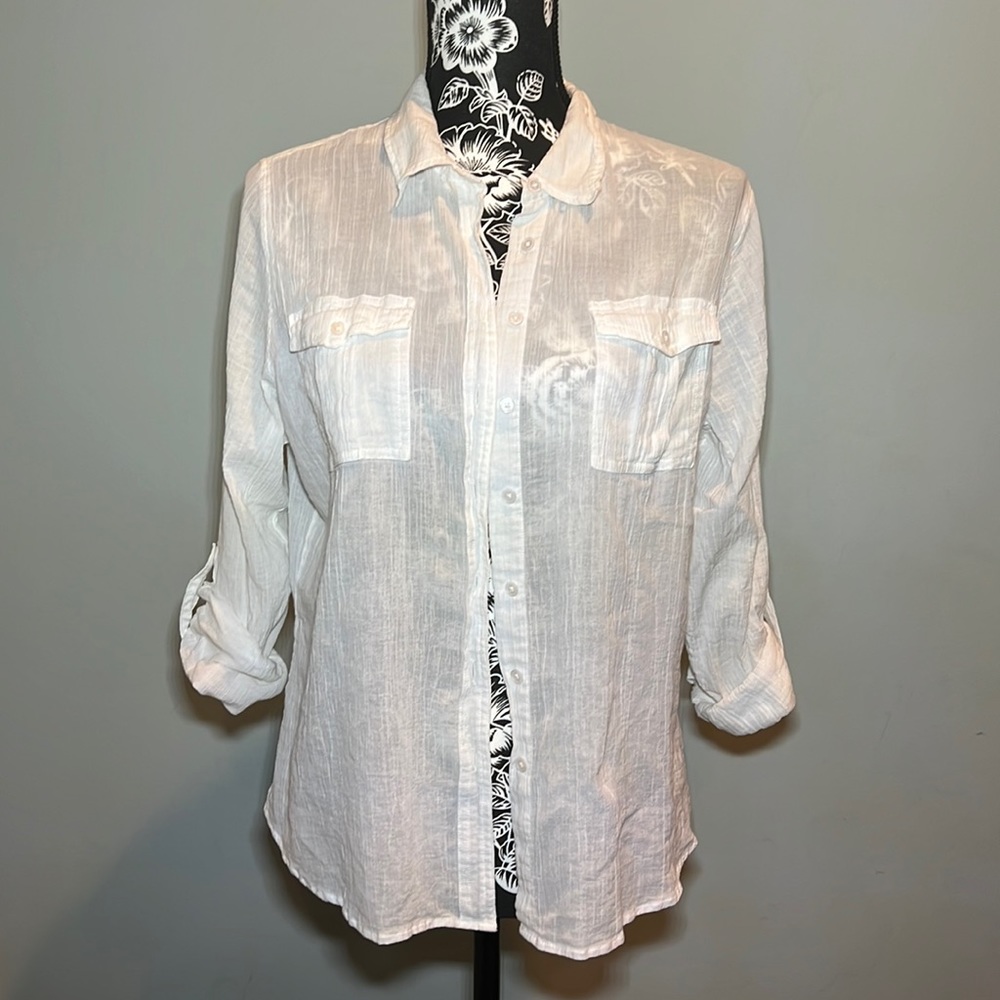 Talbots white button down blouse